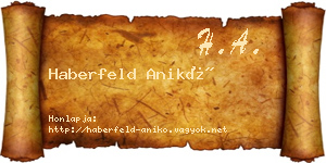 Haberfeld Anikó névjegykártya